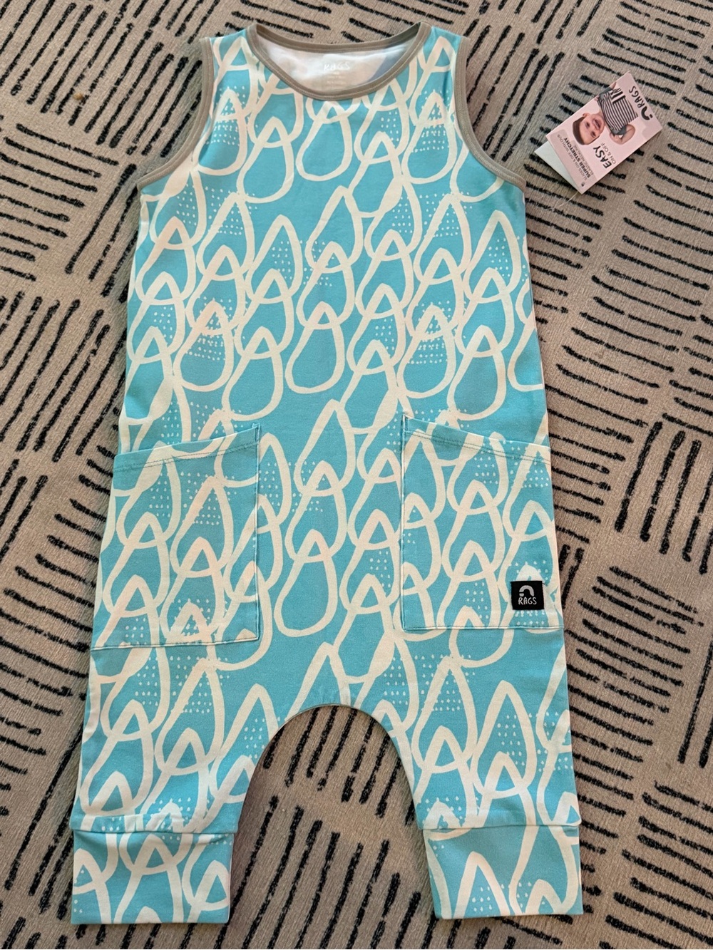 Rags Raindrop Patterned Sleeveless Romper